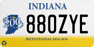 IN license plate 880ZYE