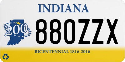IN license plate 880ZZX