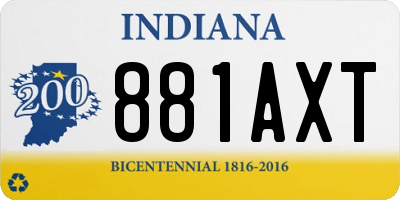 IN license plate 881AXT