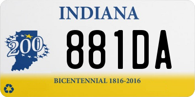 IN license plate 881DA