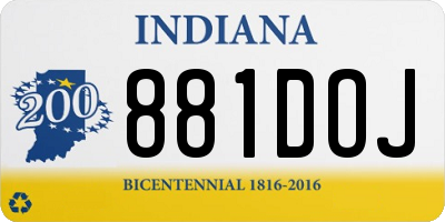 IN license plate 881DOJ
