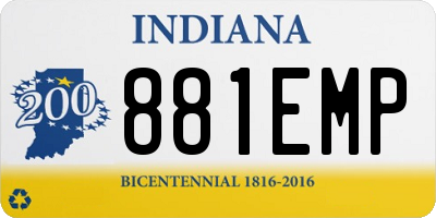 IN license plate 881EMP
