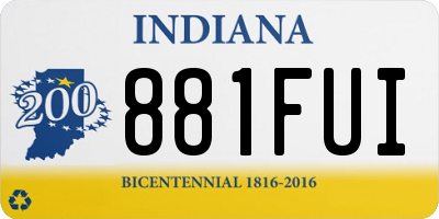 IN license plate 881FUI