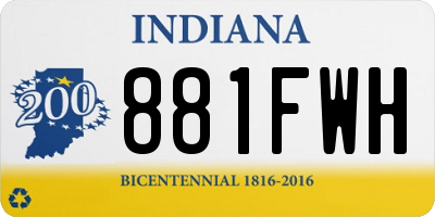 IN license plate 881FWH