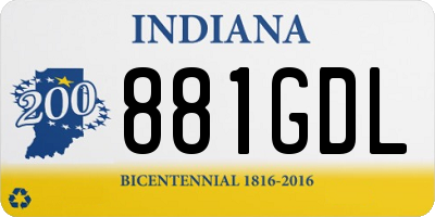 IN license plate 881GDL