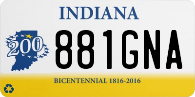 IN license plate 881GNA