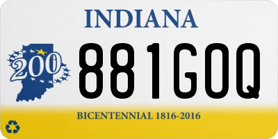 IN license plate 881GOQ