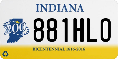 IN license plate 881HLO