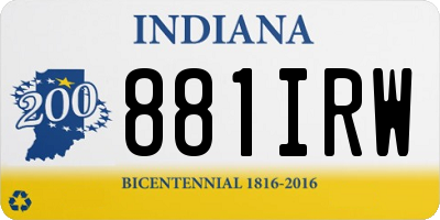 IN license plate 881IRW