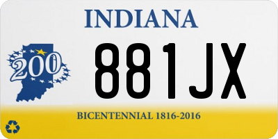 IN license plate 881JX