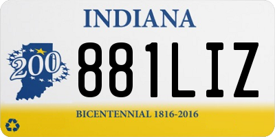 IN license plate 881LIZ