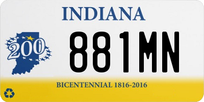 IN license plate 881MN
