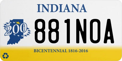 IN license plate 881NOA