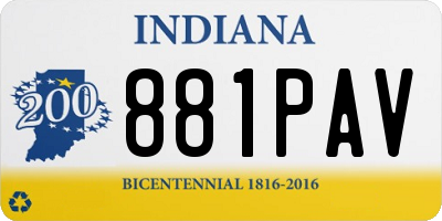 IN license plate 881PAV