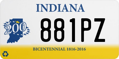 IN license plate 881PZ