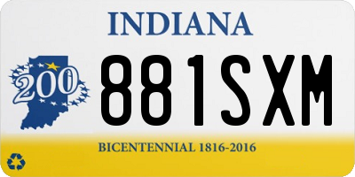 IN license plate 881SXM