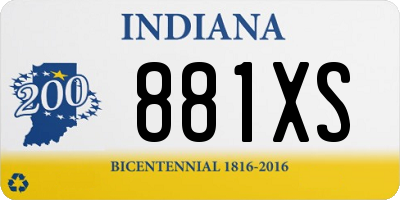 IN license plate 881XS
