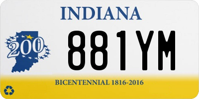 IN license plate 881YM