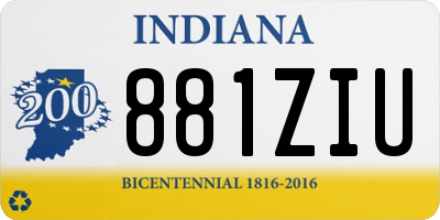 IN license plate 881ZIU
