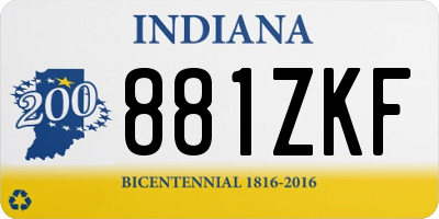 IN license plate 881ZKF