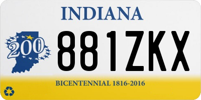 IN license plate 881ZKX