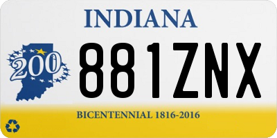 IN license plate 881ZNX