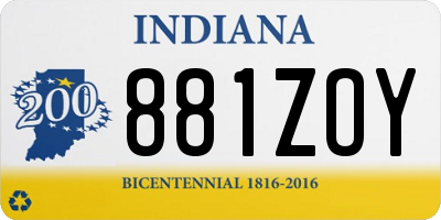 IN license plate 881ZOY