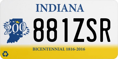 IN license plate 881ZSR