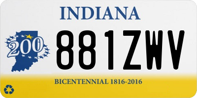 IN license plate 881ZWV