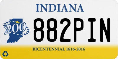 IN license plate 882PIN