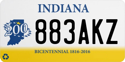 IN license plate 883AKZ