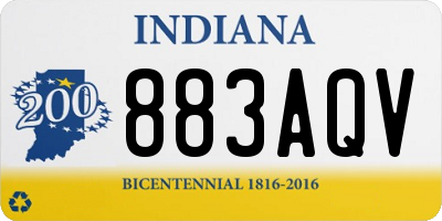 IN license plate 883AQV