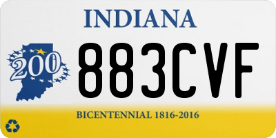 IN license plate 883CVF