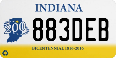 IN license plate 883DEB
