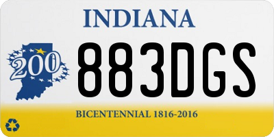 IN license plate 883DGS