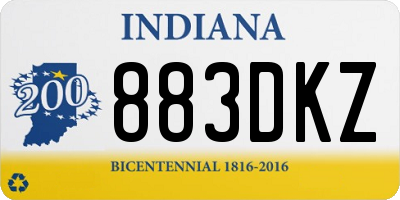 IN license plate 883DKZ
