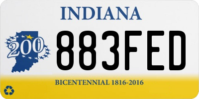 IN license plate 883FED