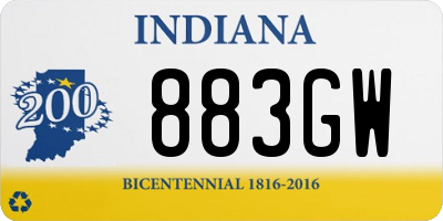 IN license plate 883GW