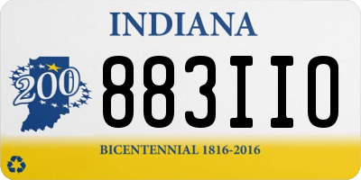 IN license plate 883IIO