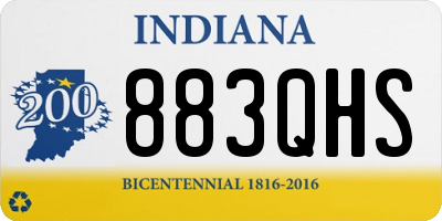 IN license plate 883QHS