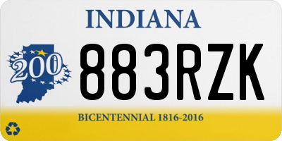 IN license plate 883RZK
