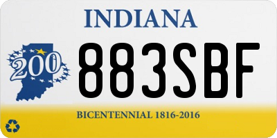 IN license plate 883SBF