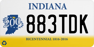 IN license plate 883TDK
