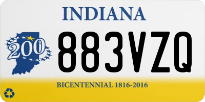 IN license plate 883VZQ