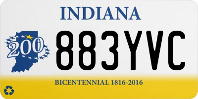 IN license plate 883YVC