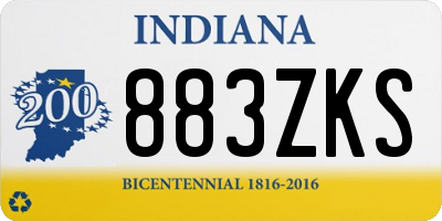IN license plate 883ZKS