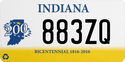IN license plate 883ZQ