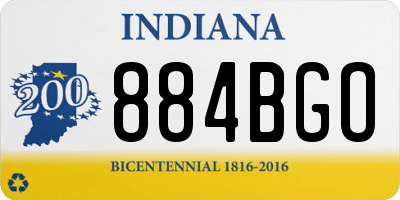 IN license plate 884BGO