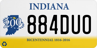 IN license plate 884DUO
