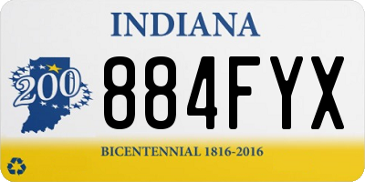 IN license plate 884FYX